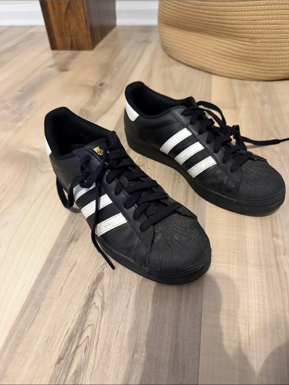 size 10 men’s adidas Superstar 'Core Black
